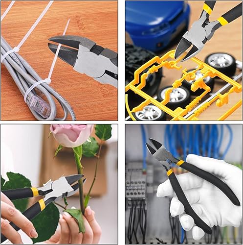 Miniatura 6 de Cortadores de alambre para amarrar cables, 2 piezas de 6 pulgadas para ataduras de cables, cortadores de alambre floral para flores artificiales,