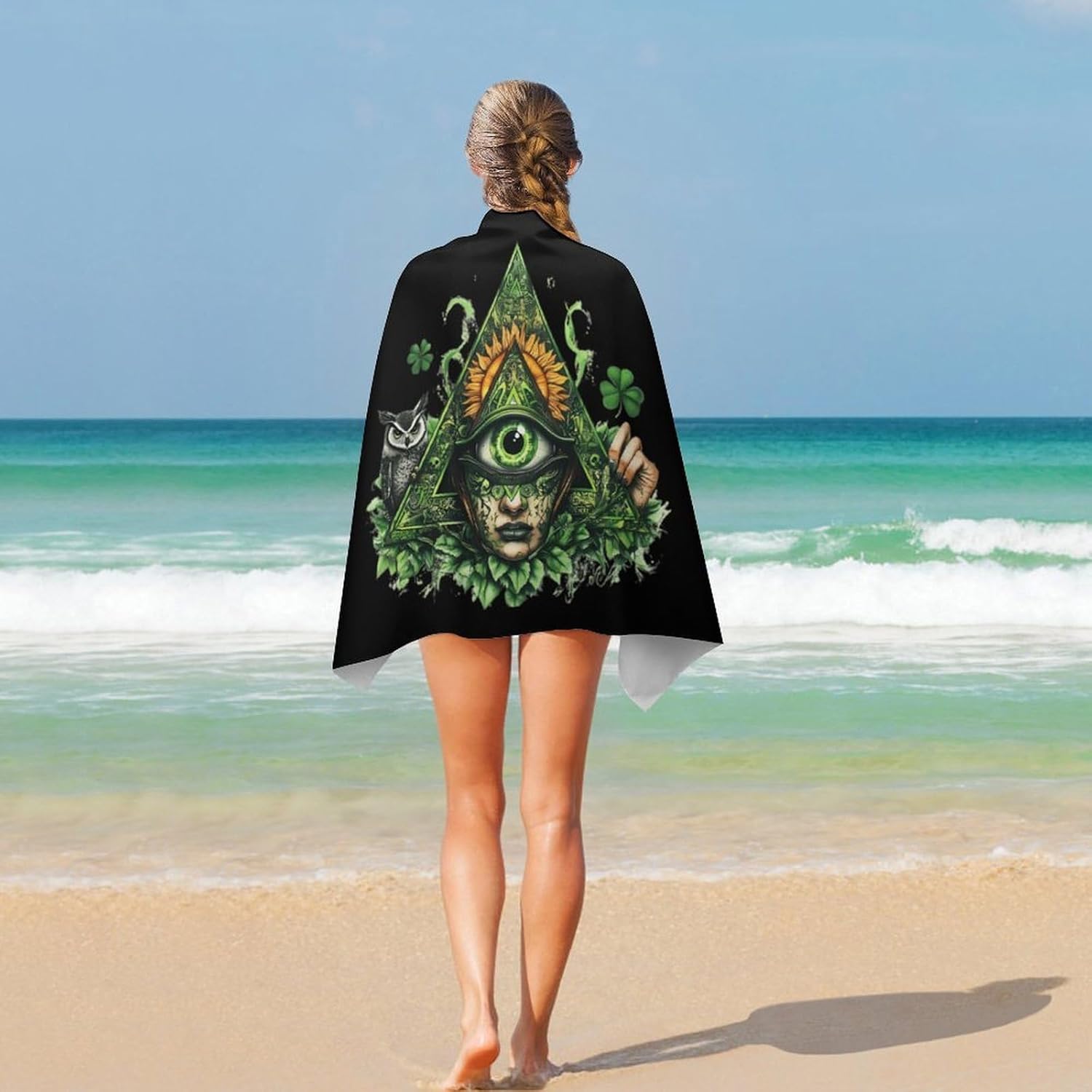 Abstract Eyes Oversized Beach Towel Soft Absorbent Pool Bath Swim Towels for Adults Travel Vacation Gifts 130x80cm