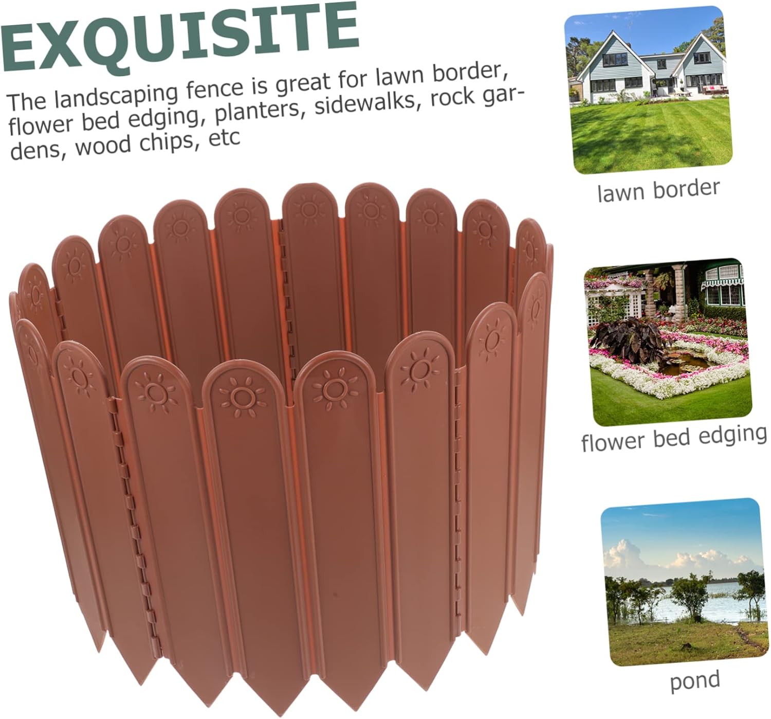 Garneck 1bag Plastic Fence for Decorative Fencing Garden Bed Easy Assemble No Dig Garden Fence