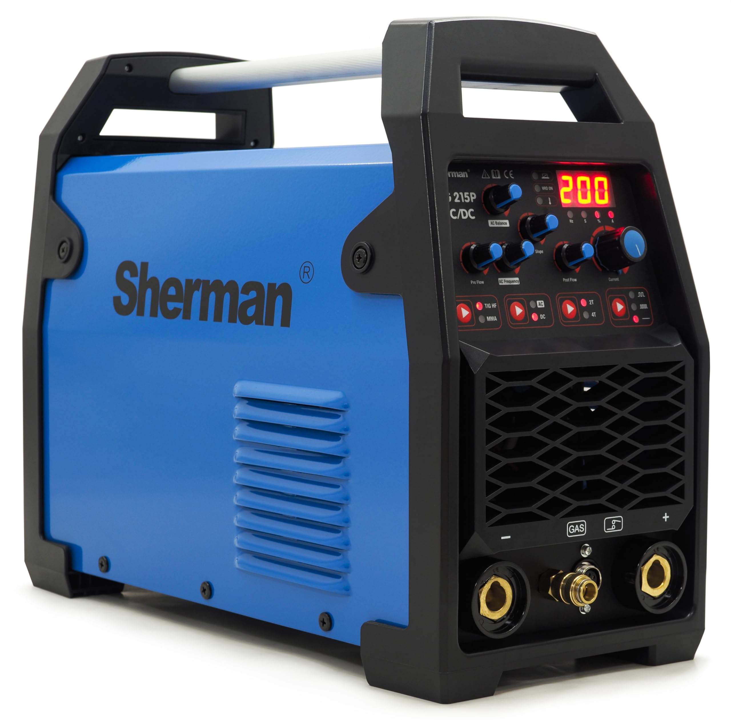 Sherman TIG - Soldadora de aluminio (230 V, 200 A, dispositivo de soldadura de gas protector con función de pulso, TIG 215P Bestschweissen.de