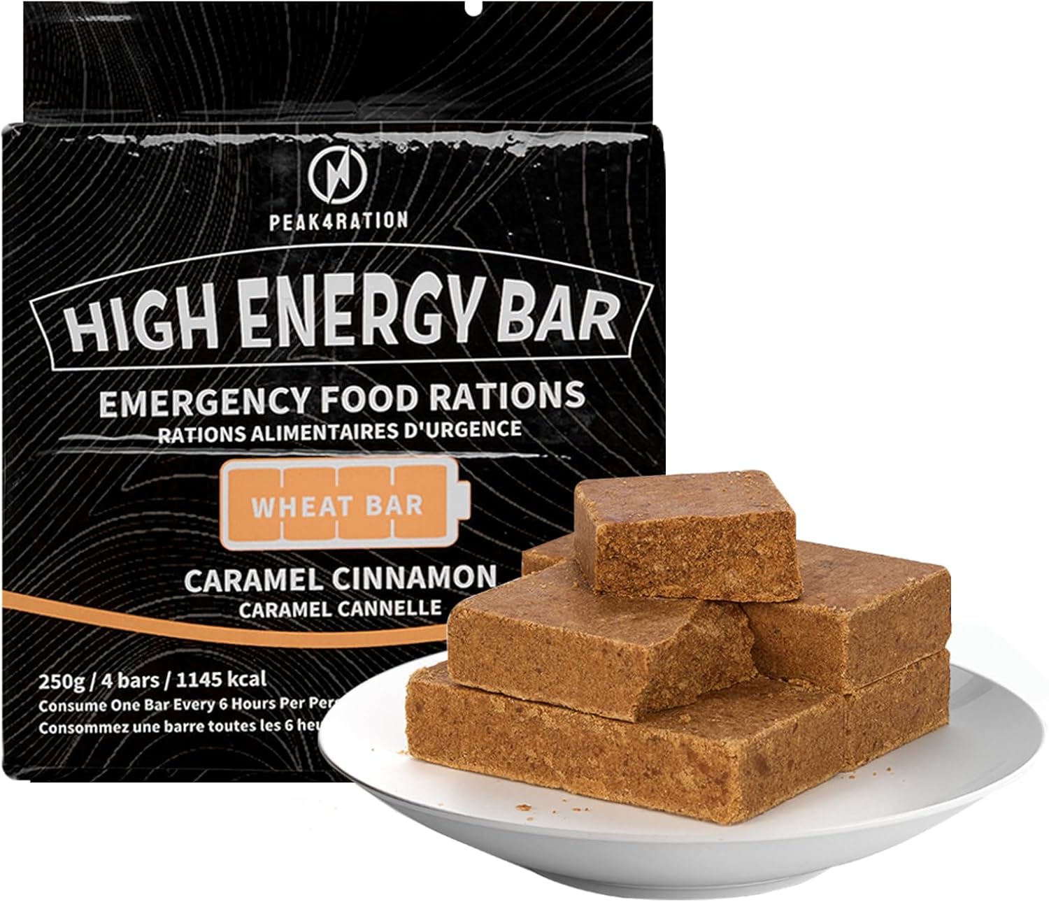 PEAK4RATION Barra de alta energía | Galletas de ración de emergencia –...