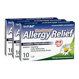 HealthA2Z Allergy Relief | Loratadine 10mg | Antihistamine | Non-Drowsy | Relief from Itchy Throat, Sneezing, Runny Noses |24-Hours Allergy Medicine (30 Tablets (Pack of 3))