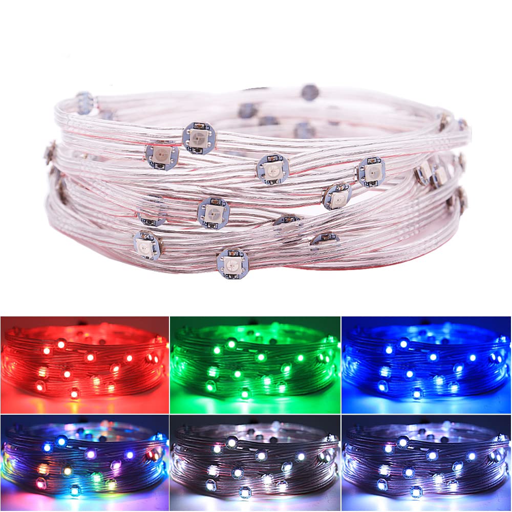 1000PCS WS2812 5050SMD Pre-Wired RGB Pixel Module String Strip WS2811 IC Individually Addressable DC5V