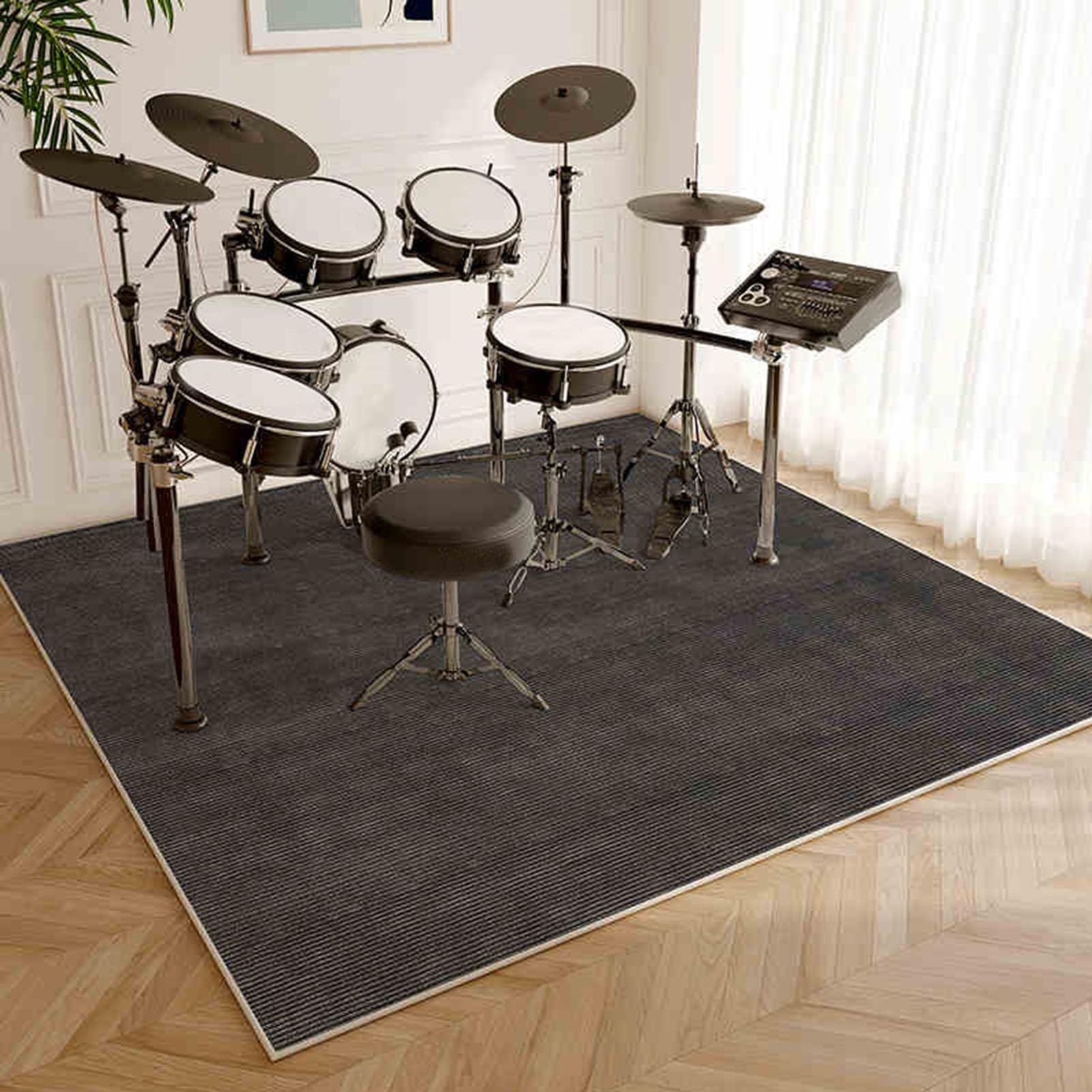 Professional Drum Rug - Soundproof Carpet for Drummers, Electronic Drum Set Practice, Music Rug, Floor Protection, 150 x 120 cm