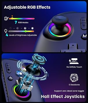 Smartphone Controller, Bluetooth iOS / Android / iPad mini / itch 2 / Switch / OLED Game Controller, Expandable up to 7.9 inches 200 mm, Macro Function, Compatible with Xbox Cloud/Steam Link/GeForce