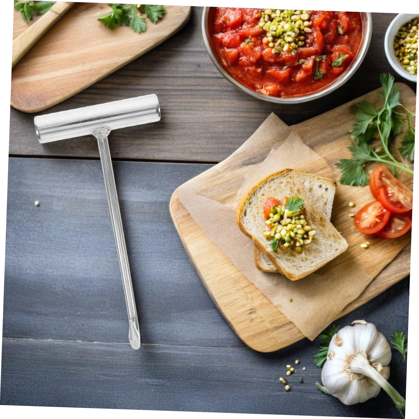Didiseaon Set 5 Ganci Per Disossare Carne in Acciaio Inox Impugnatura a t Ergonomica, Attrezzi Da Macelleria Professionali Per Cucine, Ristoranti e Barbecue, Facili Da Pulire Per Uso Versatile