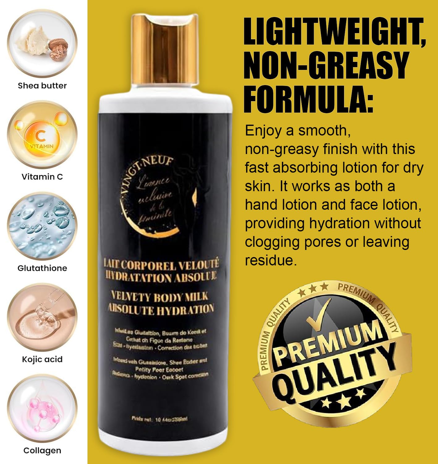 Nourishing Body Lotion for Dry Skin | Shea Butter Body Lotion with Prickly Pear, Niacinamide, Collagen & Hyaluronic Acid | Brightening Body Lotion for Sensitive Skin, 300 ml - Image 8