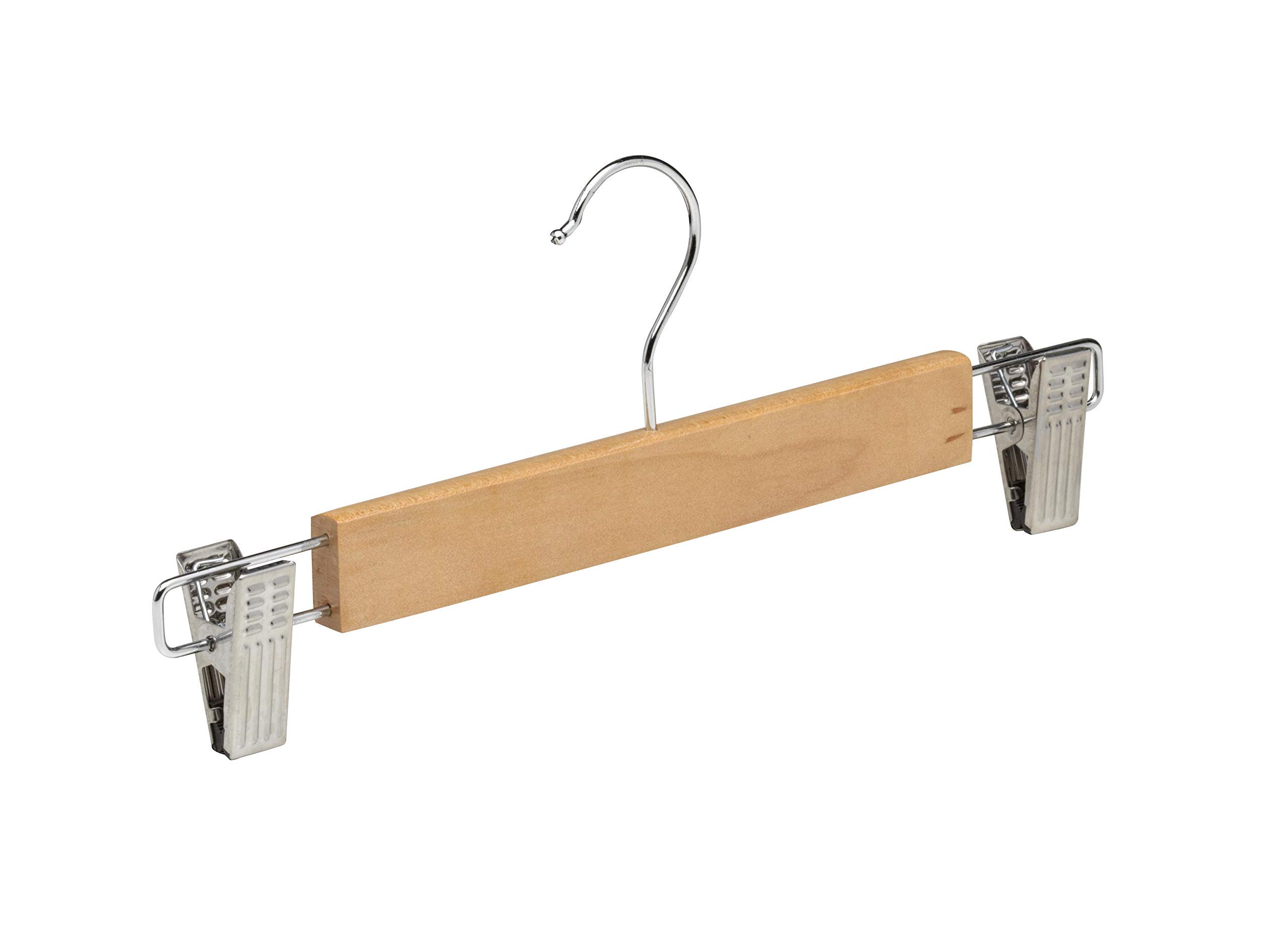Grucce in legno con mollette naturali, confezione da 24 COM-FORT HOUSE | Mollette regolabili, gancio girevole a 360°, clip anticorrosione, legno massello