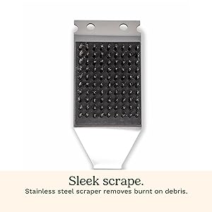 Cuisinart Stainless Steel 16.5" Long Handle Grill Cleaner Brush and Scraper for BBQ, Griddle, Grills, Cookout Tool, Grill Brush for Outdoor Grills BBQ Accessories