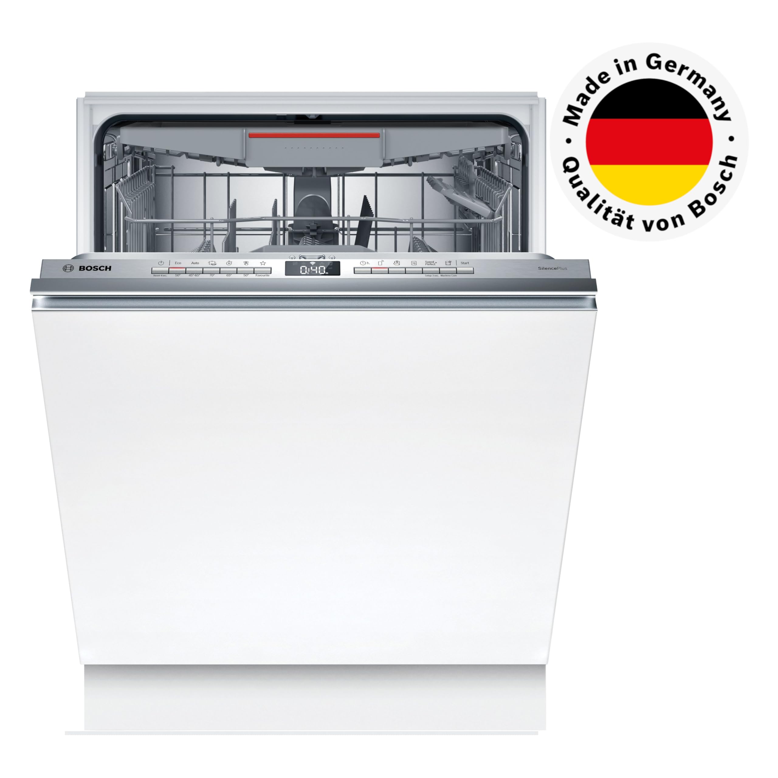 Bosch SMV4ECX24E Serie 4, Smarter Geschirrspüler Vollintegriert, 60cm, Spülmaschine Made in Germany, Besteckschublade, besonders leise, bessere Trocknungsleistung mit EfficientDry, Rackmatic, AquaStop