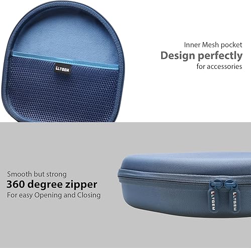Miniatura 7 de LTGEM - Funda rígida para auriculares Anker Soundcore Space Q45  Q35 con cancelación de ruido adaptativos, bolsa de almacenamiento protectora (azul
