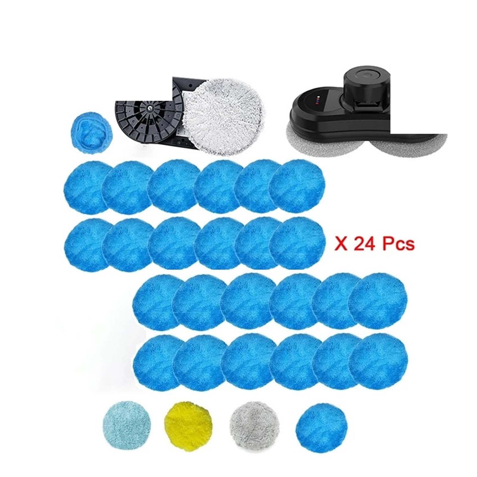 Ściereczka do mopa do czyszczenia okien, kompatybilna z Purerobo uniwersalna ściereczka do czyszczenia, kompatybilna z Hobot 188 388 Weeper Cloth Vacuum Cleaner Parts Blue (żółty mop 24 szt.)