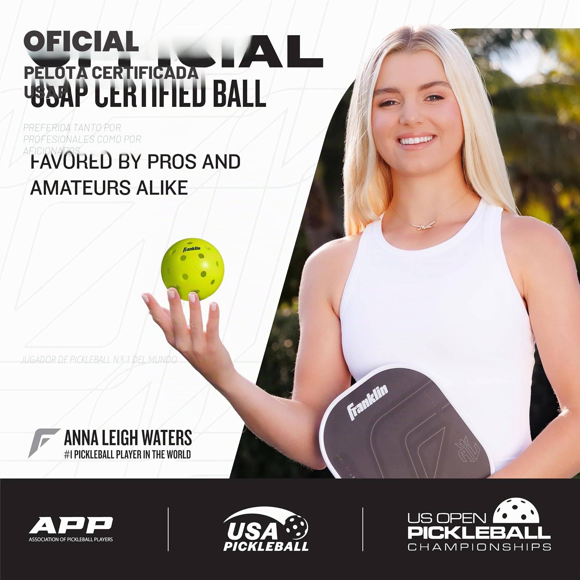 Franklin Sports X-40 Outdoor Pickleballs - USA Pickleball (USAPA) Approved Pickleball Balls - Official US Open Ball