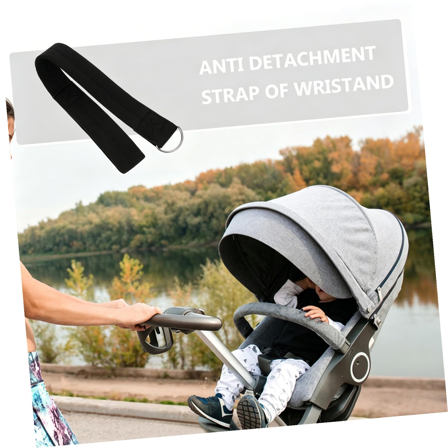 Bracelet de Sécurité Noir pour Poussette et Panier D'achat en Néoprène