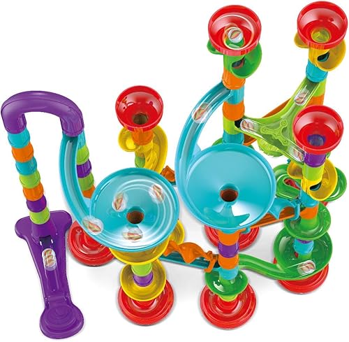 Miniatura 2 de Fun Toys X 113 piezas Marble Run - Juego compacto de bloques de construcción, juguetes de aprendizaje STEM, juguete educativo de bloques de