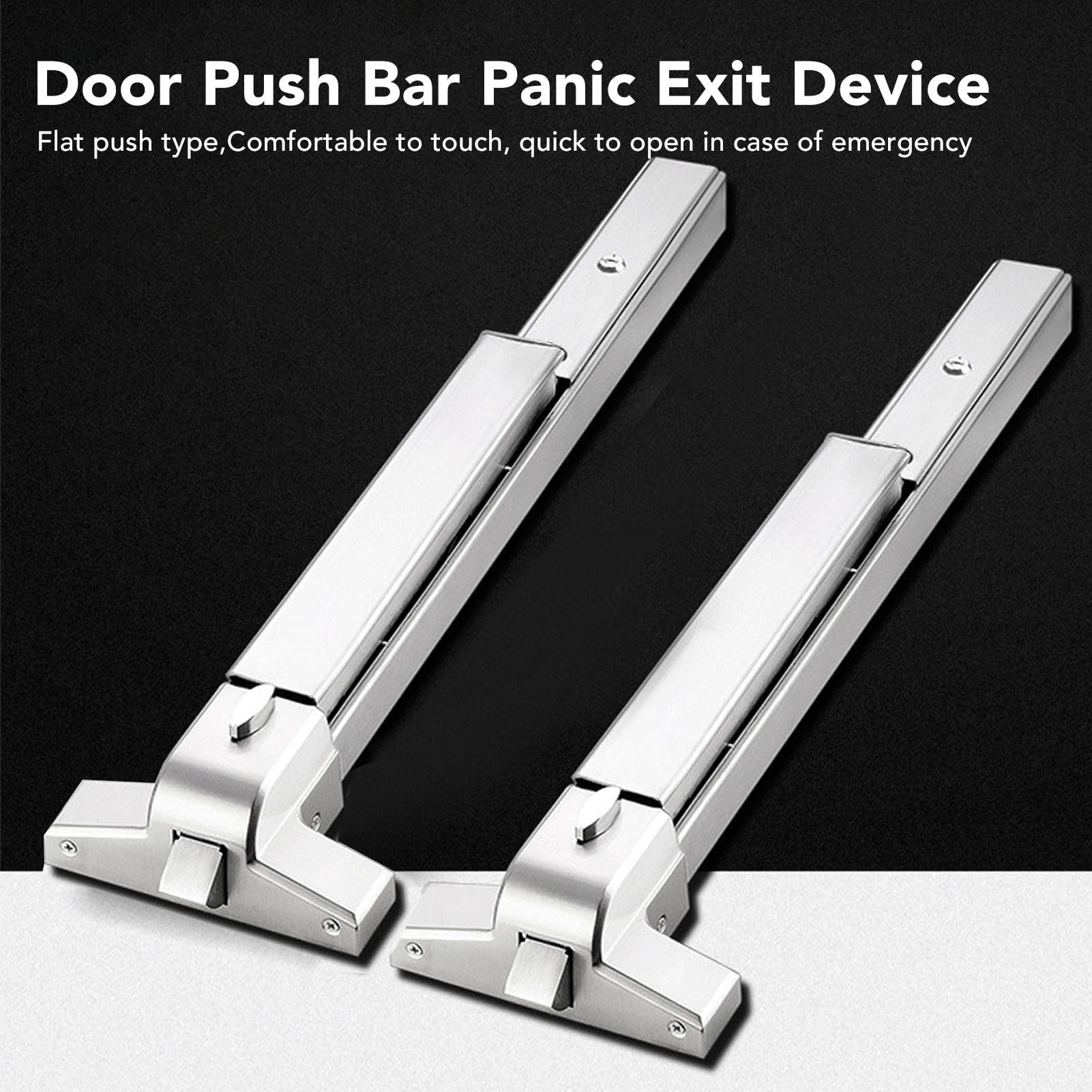 Jectse Barre de Panique 65 cm Acier Inoxydable Antirouille Dispositif de Sortie Double Ouverture Poussée