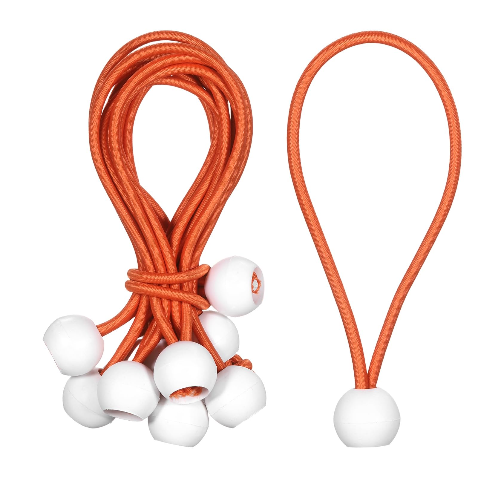 PATIKIL Ball Bungee Cord 6 Inch, 35 Pcs Bungee Cords with Balls Canopy Tarp Tie Downs Cords Elastic String for Outdoor Camping Cargo Shelter Tent Poles, Orange