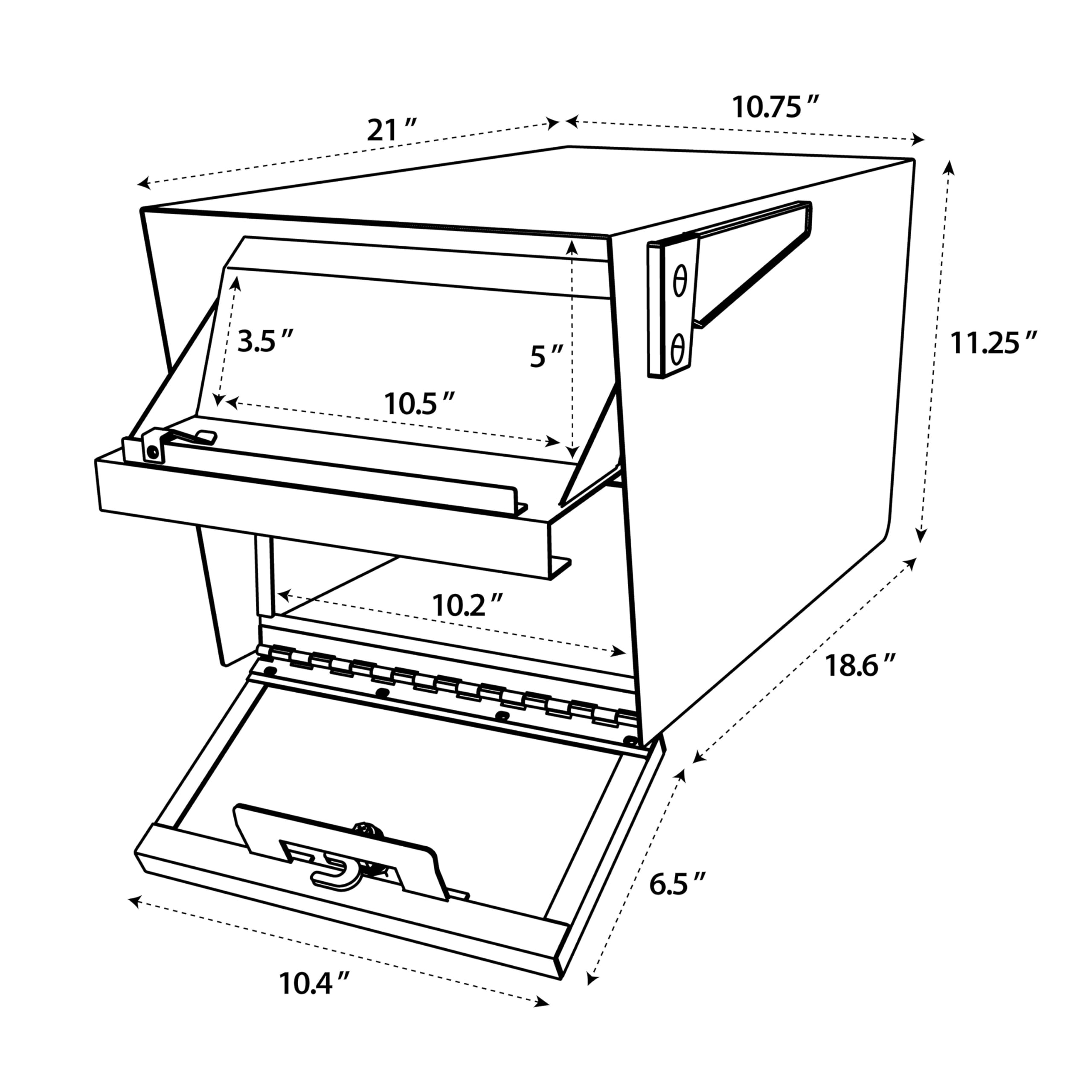 Mail Boss 7584 Mail Manager - Cassetta postale di sicurezza, colore: blu secolo