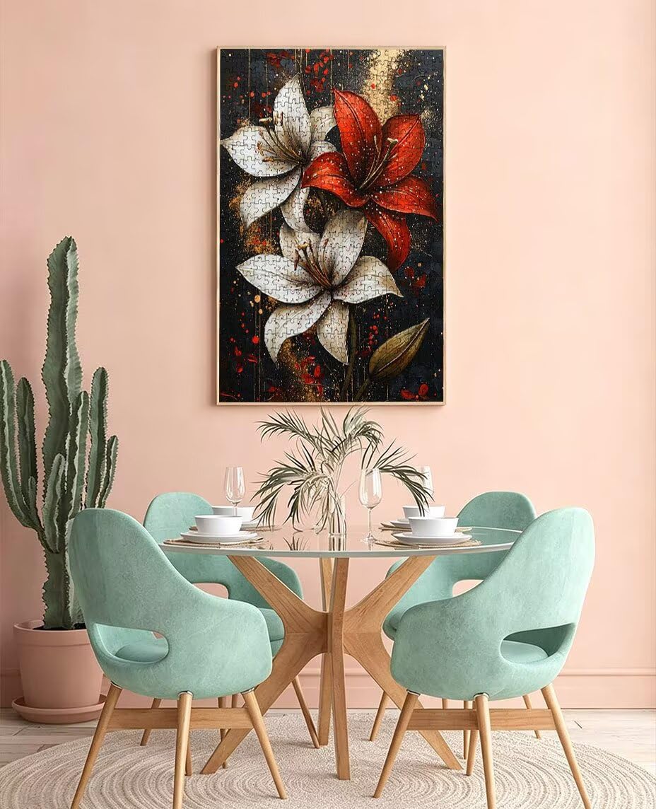 Puzzle 2000 Teile Erwachsene, WeißE Blumen Rote Blumen Jigsaw Puzzle 2000 Teile, Impossible Klassische Puzzles, Komplex Herausfordernd Puzzles, Familie Spiele, Wanddekoration Geschenke BXHZW2-19