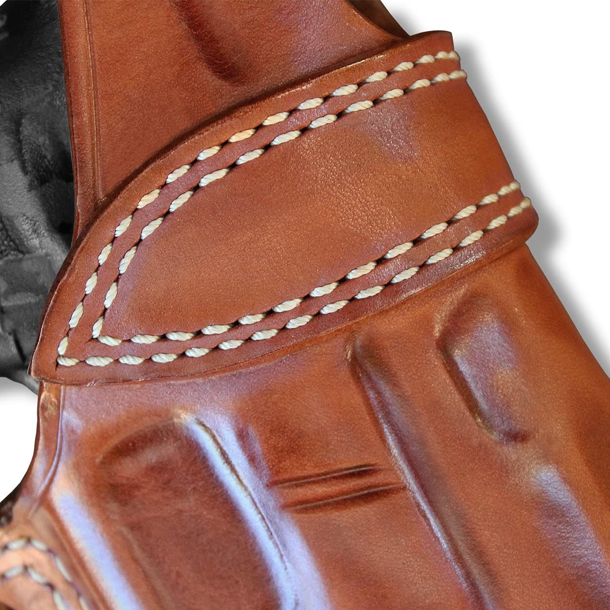 Premium Leather OWB Belt Holster with Thumb Break Fits, Standard G43 Subcom No Rail 3.41-inch, Right Hand Draw, Brown Color #1107#