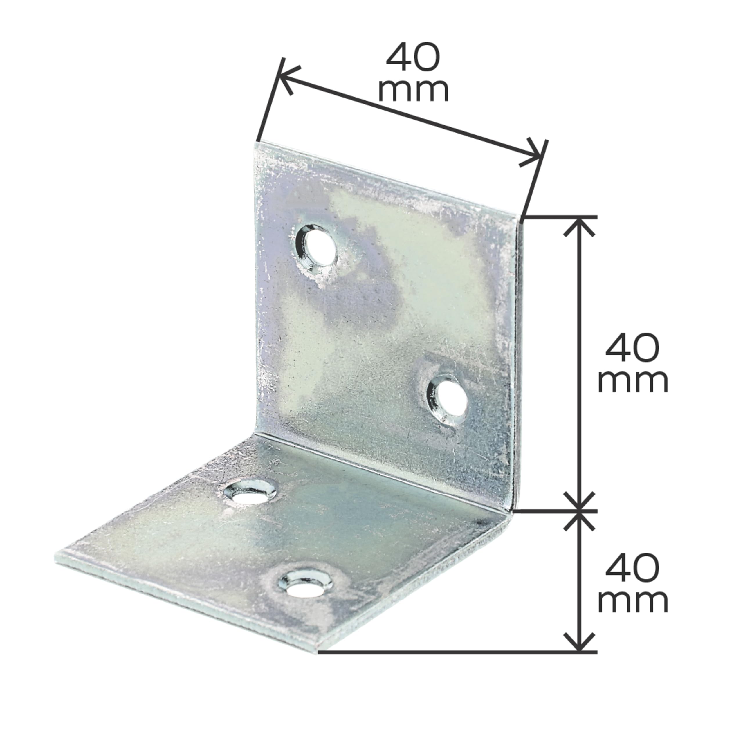 Alberts 847562 Équerre large | galvanisé Sendzimir | 40 x 40 x 40 mm | kit de 150