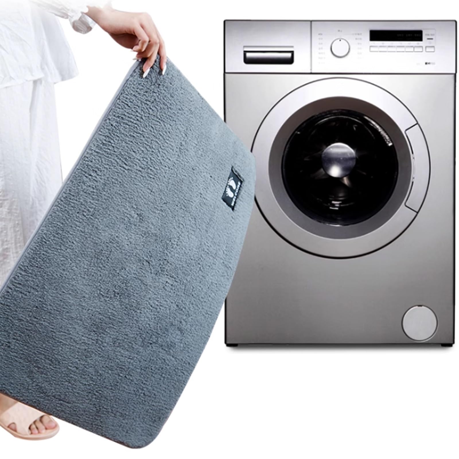 Tappeto da Bagno Assorbente, Tappetini Antiscivolo Lavabili in Velluto, Pavimento in Microfibra per Bagno, Ingresso, Cucina, Camera da Letto(E,40 * 60+45 * 70cm)