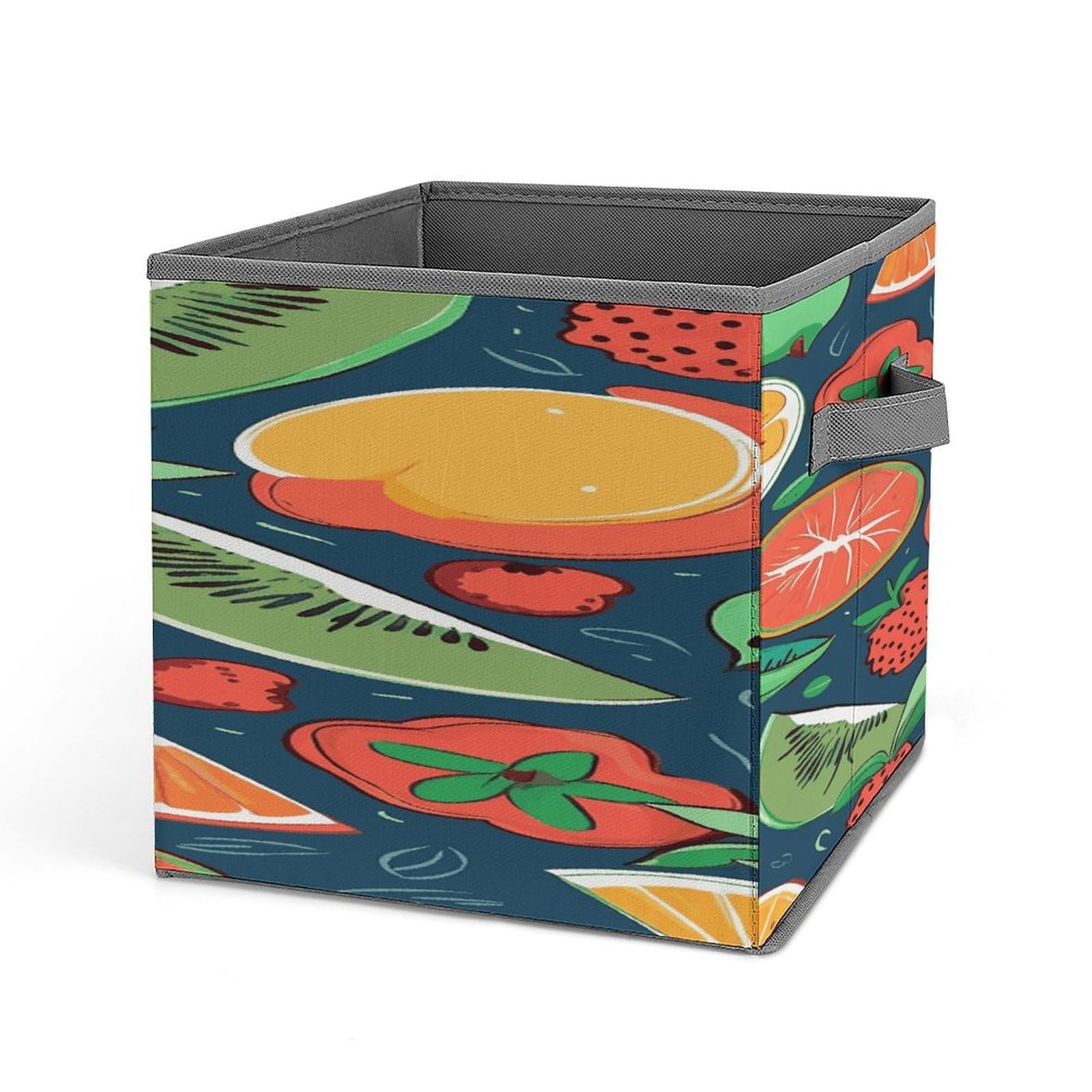 Fekiloot Style Fruits Pattern Storage Bins Storage Baskets