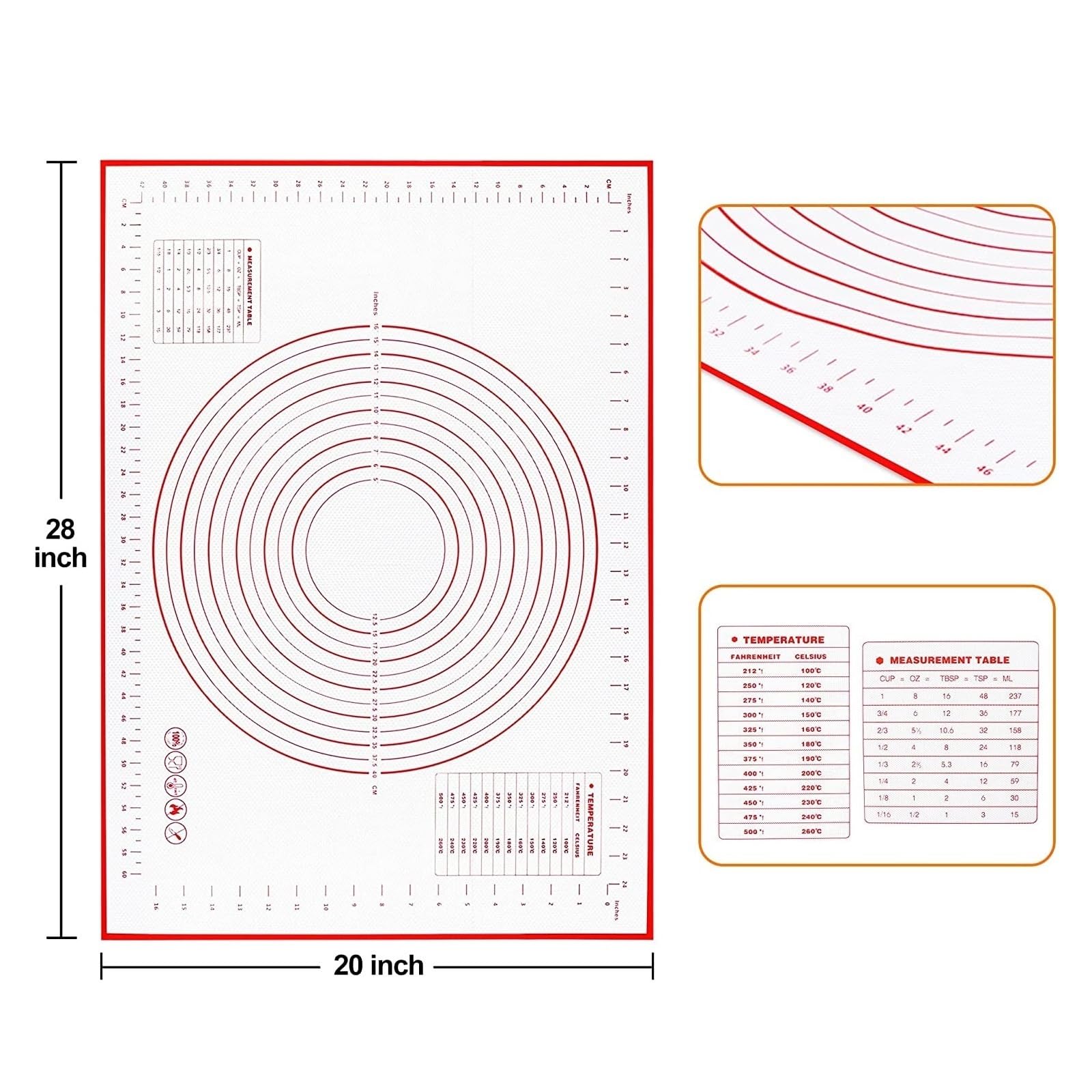1PCS Silikon Backmatte Kneading Pad Küche Kochen Grill Backformen(80X60cm)
