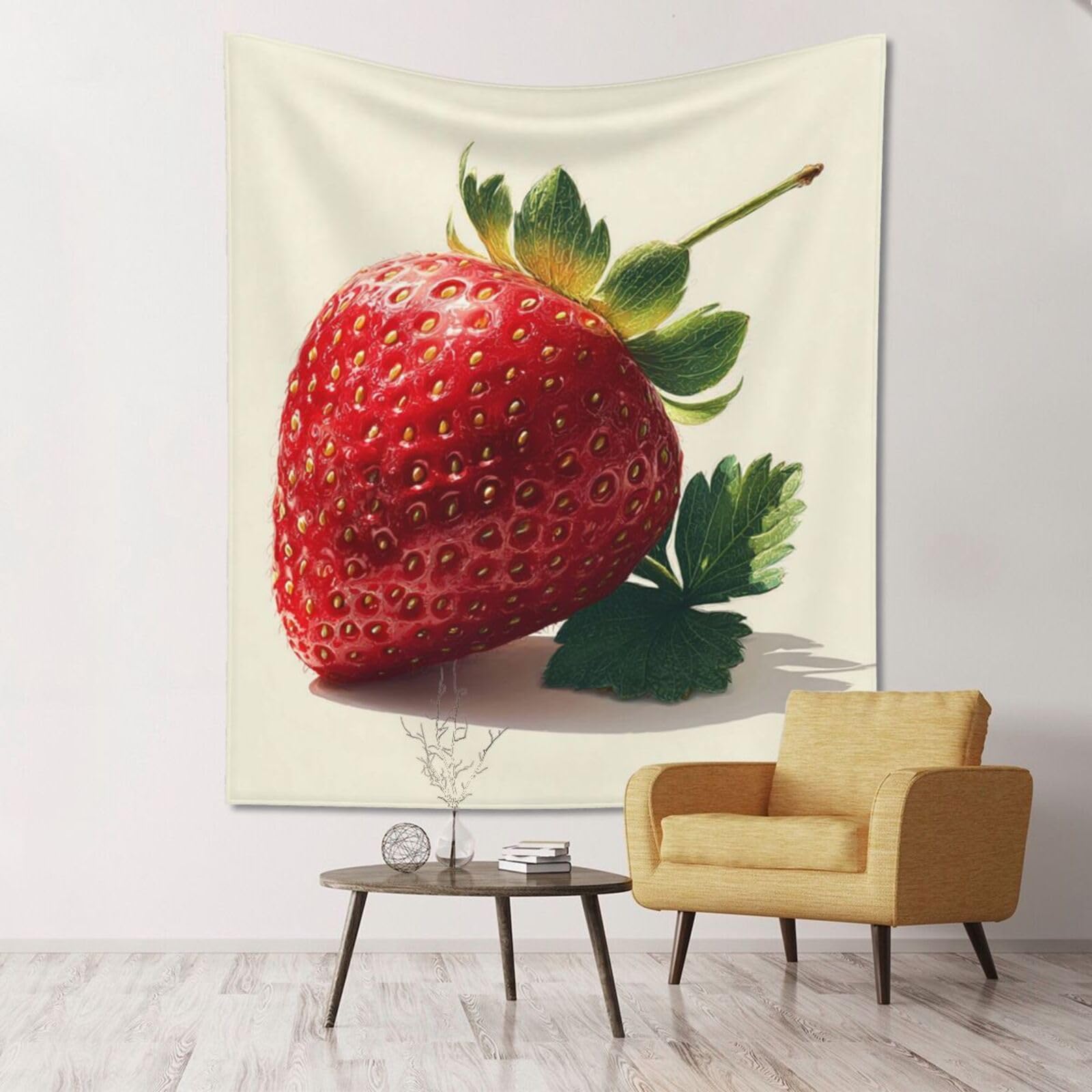 XOPEKVLAWM Tapestry Wall Hanging for Bedroom Aesthetic Wall Mural Tapestries 152x130 cm Art Backdrop Strawberry Tapestries Landscape Poster Tapestry for Living Room Dorm Office Home Decor