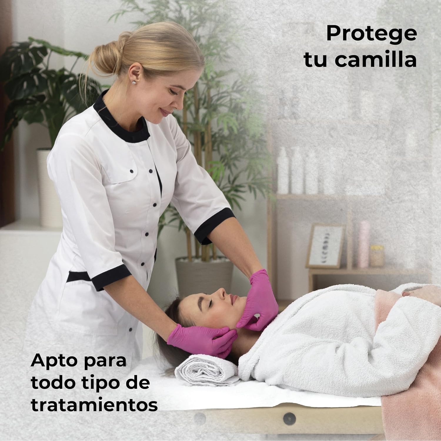 Papel Camilla 100% Celulosa PASTA Doble Capa Precortado 80 cm | 5 Rollos más 1 GRATIS | 56 cm x 50 metros | Papel de Camilla Extrablanco sin Motas...