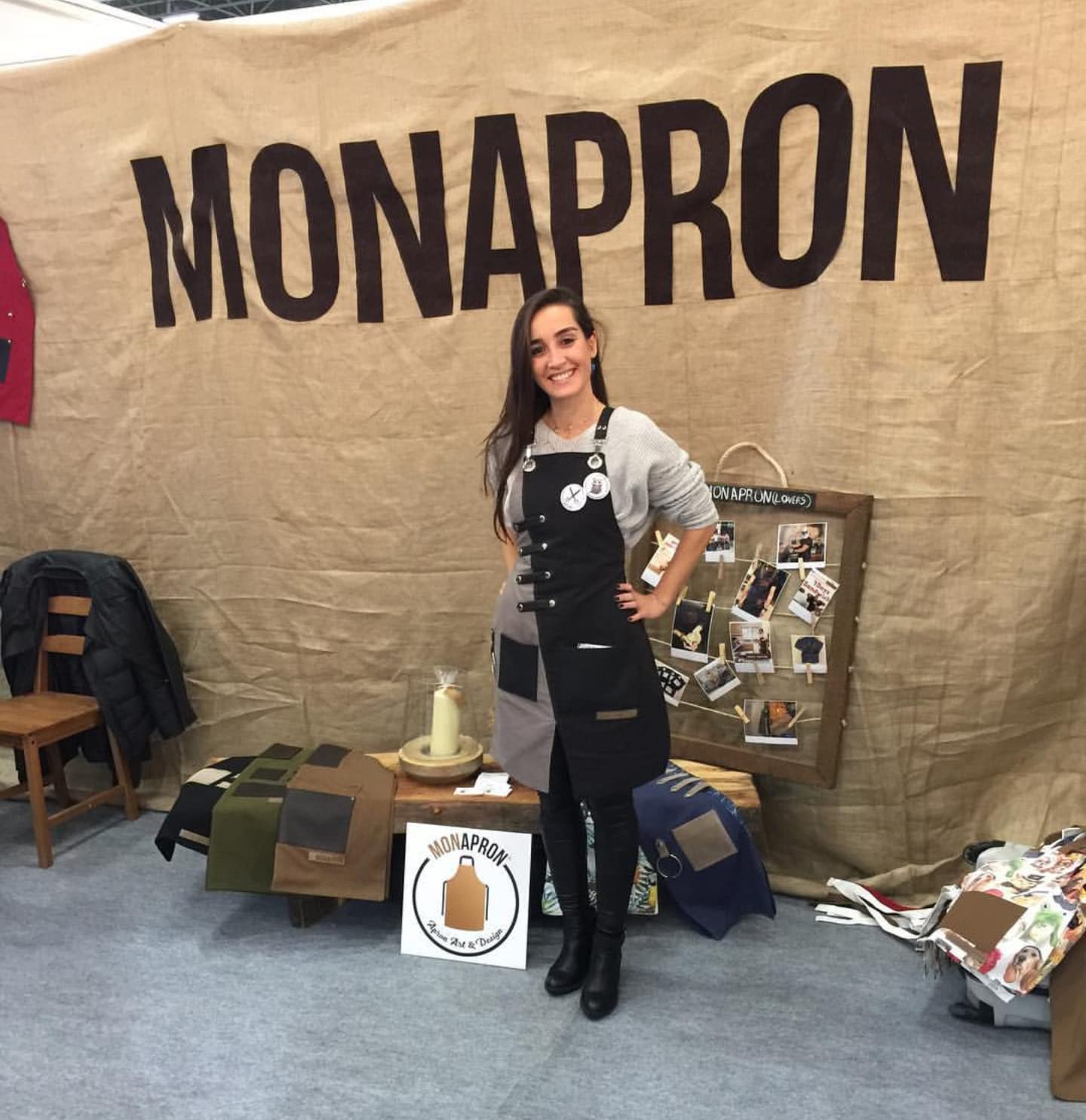 MONAPRON Delantal de lona impermeable para mujeres y hombres, bolsillo extra para chef, barista, jardinería, barbacoa, parrilla, espalda cruzada, unisex
