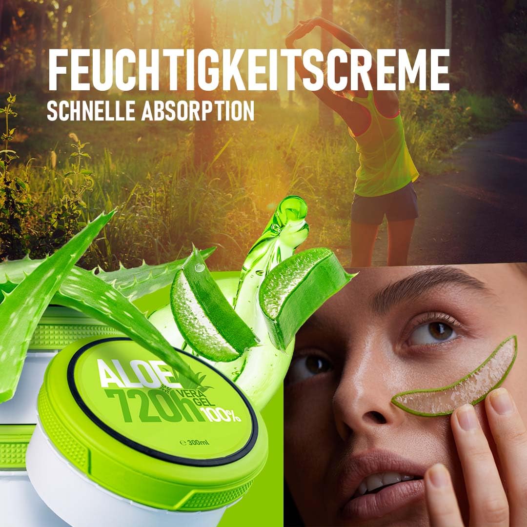 Gel de Aloe Vera für Haut- und Haarpflege: Körper Lotion, After Sun, After Shave, Bart Balsam, Haar Gel, Enthaarung und Rasur, Gesichtspflege Gel - 1000 ml 1 L