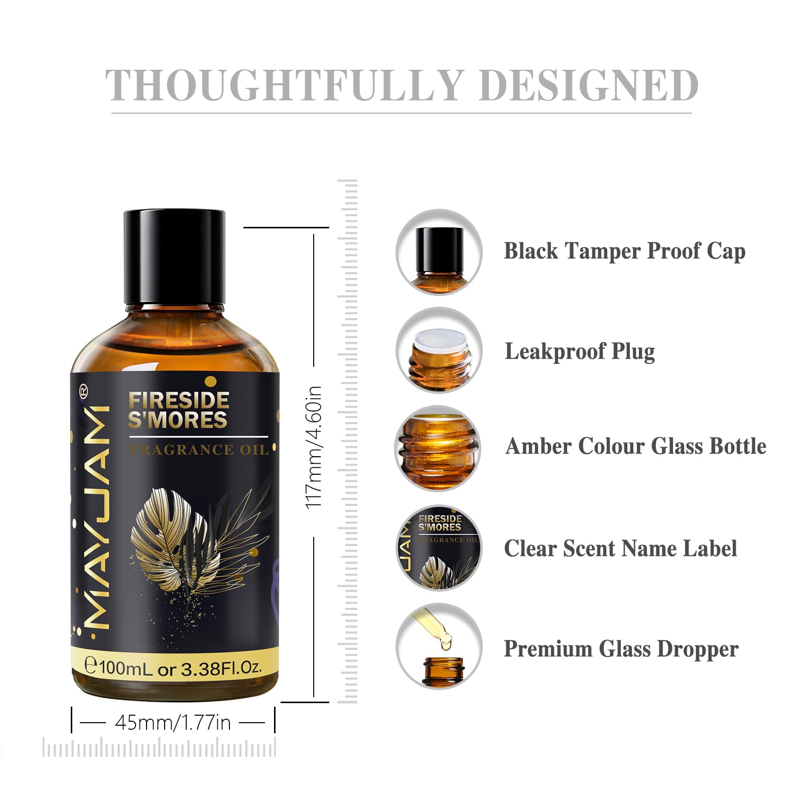 MAYJAM Aceite de S'mores Junto A La Chimenea 100ml, Aceite De Fragancia De S'mores Junto A La Chimenea para Difusor de Aceites Esenciales, Aromaterapia, DIY — view 6