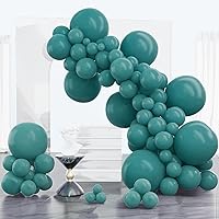 Vista 165 de PartyWoo Q06 - Paquete de 100 globos color verde menta pastel de diferentes tamaños (36, 18, 12, 10 y 5 pulgadas), kit de arco y guirnalda