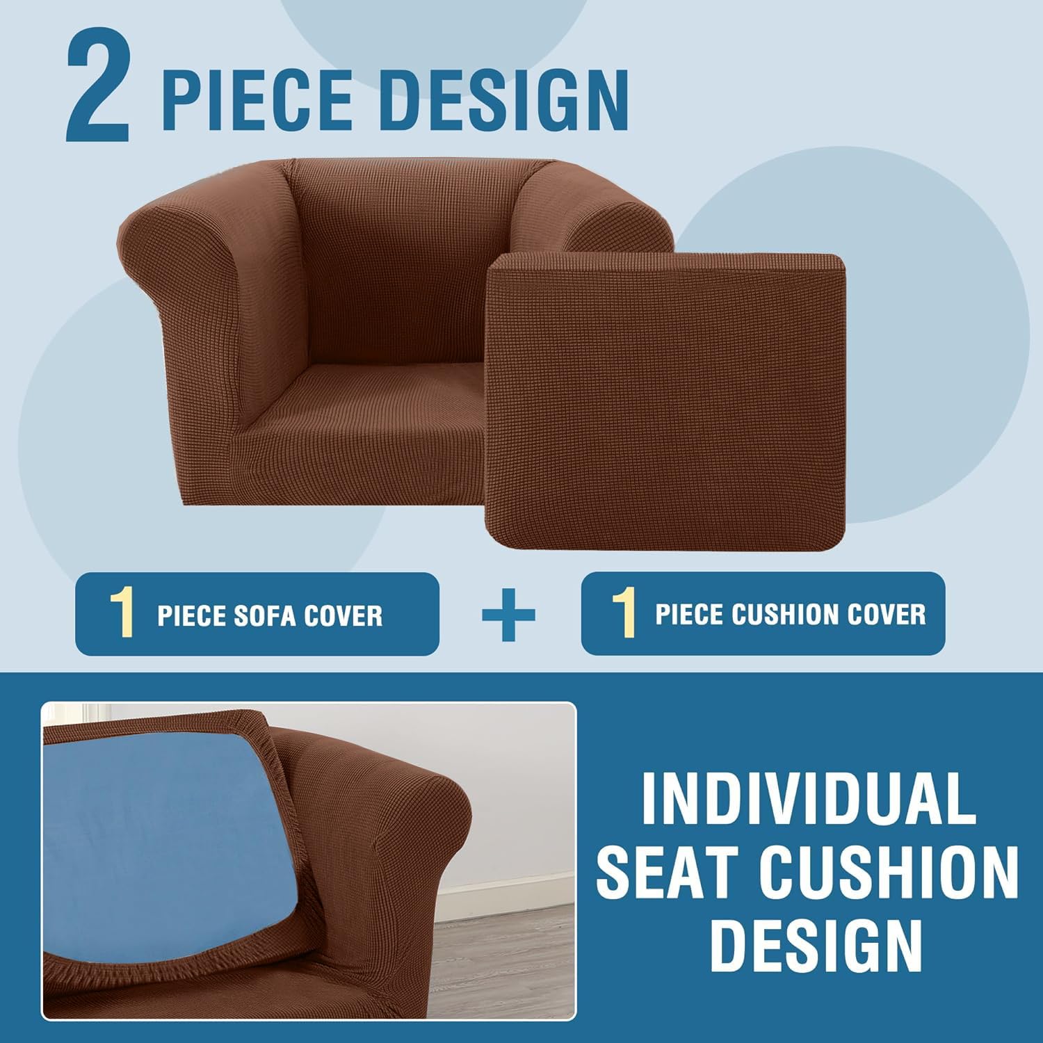 Housse de canapé extensible avec accoudoirs - Design antidérapant universel