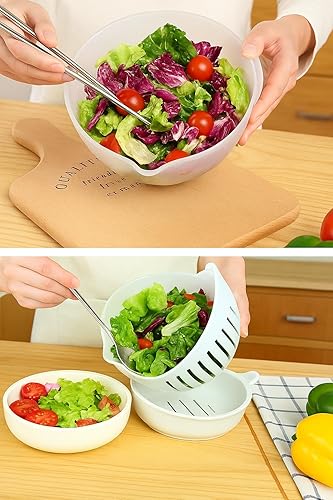 Miniatura 7 de Cortador de ensalada y picador en una picadora de frutas y verduras, corta verduras frescas y frutas en cuestión de segundos, sin BPA, para hacer