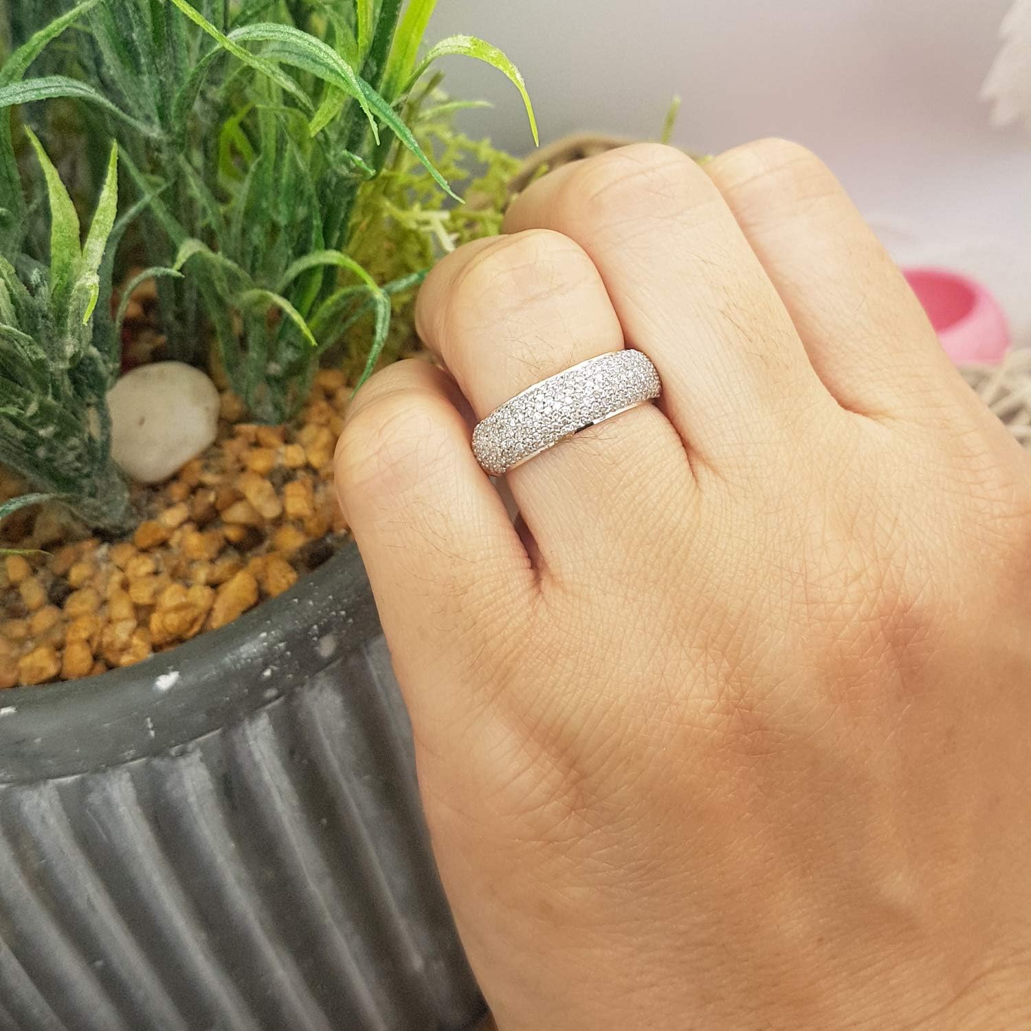 Dazzlingrock Collection Valentine's Day Gift 0.90 Ctw 14k Solid Gold Round Diamond Anniversary Wedding Band Ring - Image 7