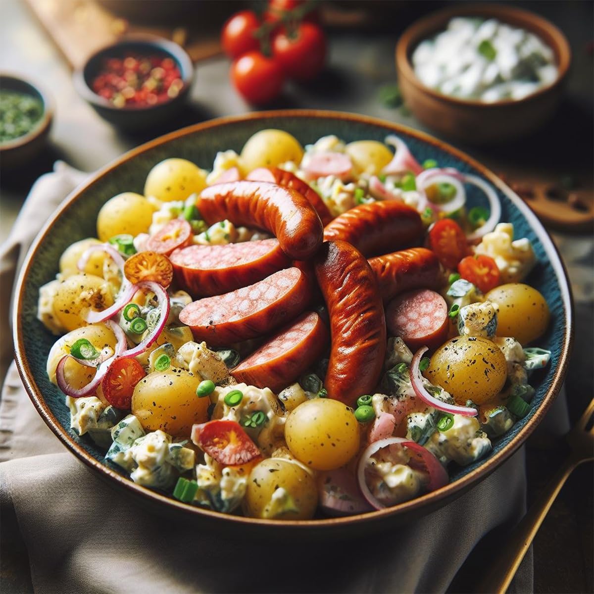 LANDPERLE Cabanossi 4x 1kg polnische Wurstspezialität, perfekt für Pizza, Pasta, Nudelsalat, Suppen, Eintöpfe, Pfannengerichte, zur Brotzeit, als Snack, hergestellt aus Schweinefleisch & Rindfleisch