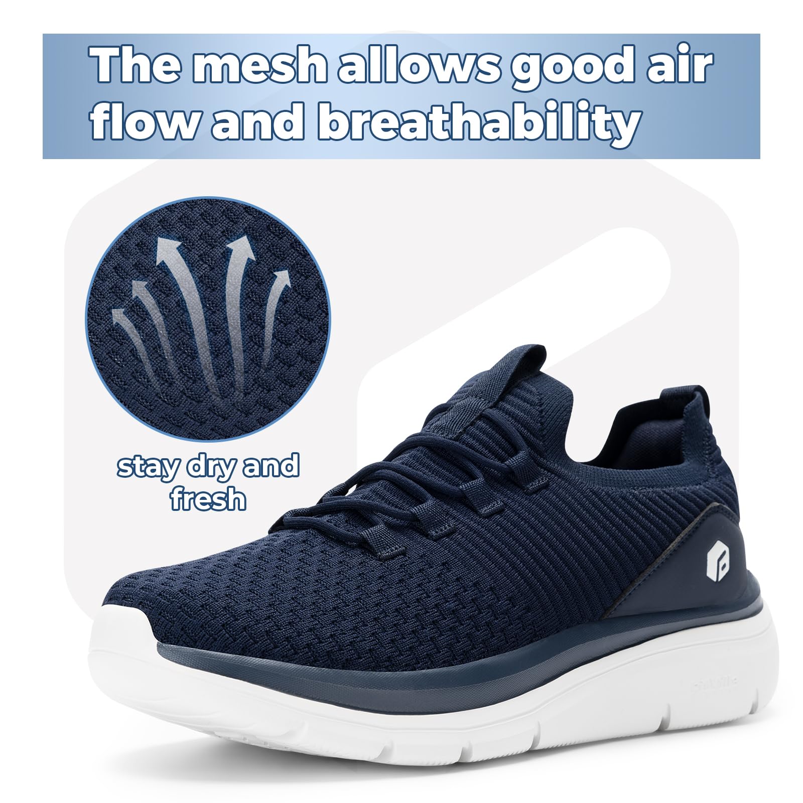 FitVille Chaussures de Course Hommes Chaussures de Sport Extra-Larges Slip-on Baskets Jogging Fitness Sneaker