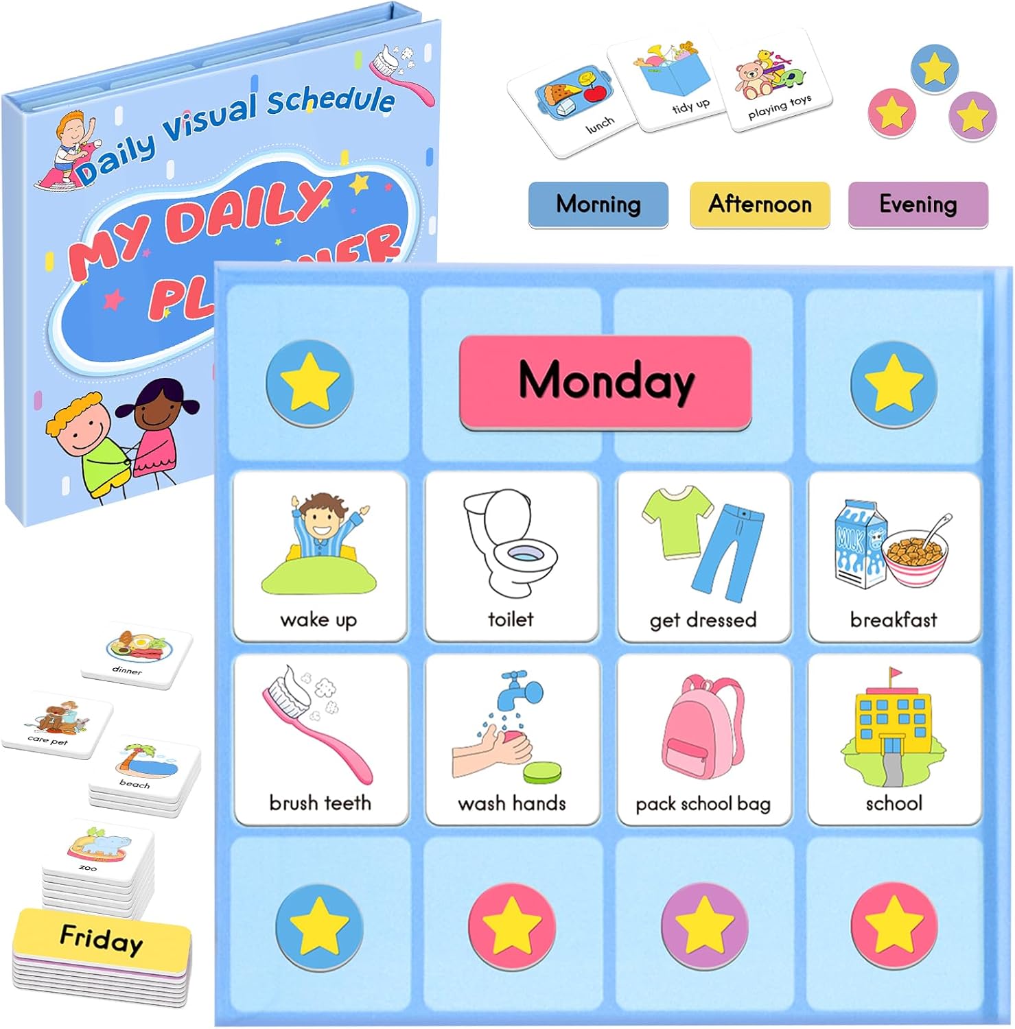 Magnetic visual schedule kids chore chart autism ADHD tools