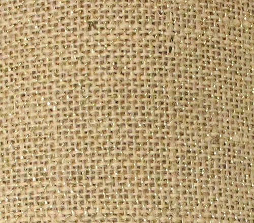 Tela de yute de arpillera con purpurina natural de oro de 14 quilates, 52 pulgadas de ancho, vendido por The Yard Tela de yute de arpillera con purpurina natural de oro de 14 quilates, 52 pulgadas de ancho, vendido por The Yard