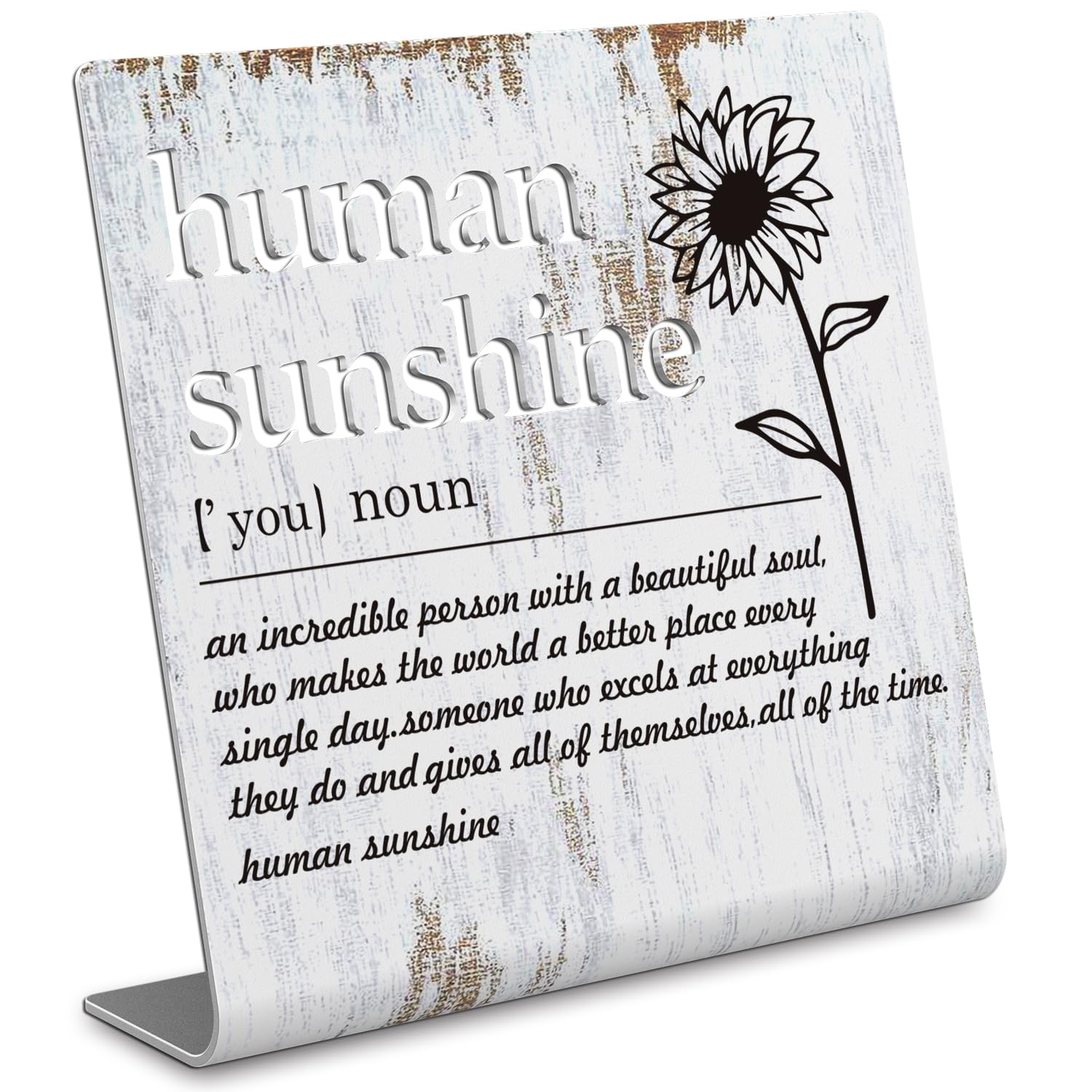 Human Sunshine Definition Desk Signs Funny Appreciation Gifts for Women Thank You Gift for Friends Teacher Coworker Doctor Nurse Gift for Mom Aunt Sister Sunshine Party Decorations XLK11