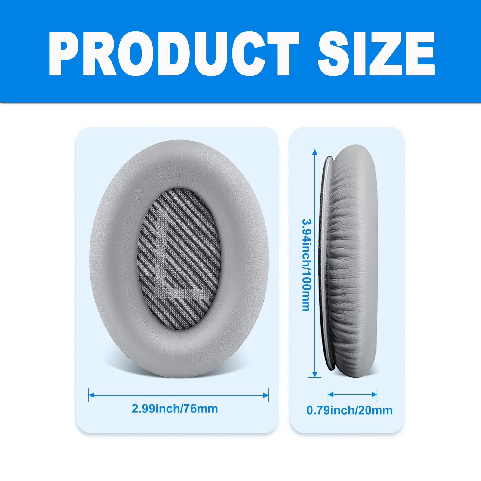 Kit Ricambio Per Cuffie Bose QC35 - Cuscinetti, Fascia E Protezioni In Silicone, Nero