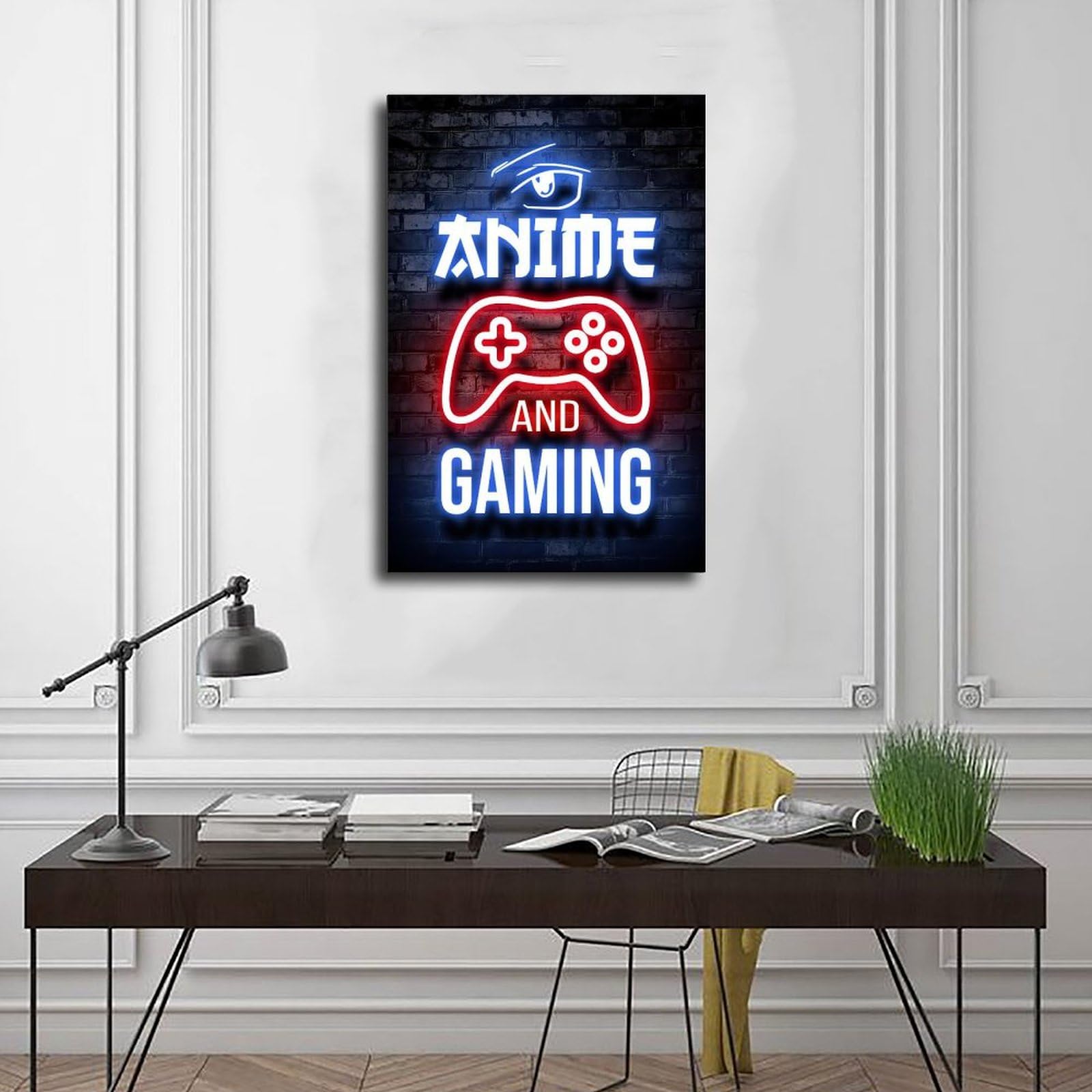 Poster su tela con citazione di anime e videogiochi, decorazione artistica da parete, decorazione artistica da parete, per soggiorno e camera da letto, 60 x 90 cm