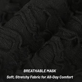 Lace Full Face Mask, Gothic Costume Accessory for Halloween, Black/White