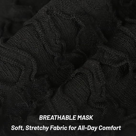 Lace Full Face Mask, Gothic Costume Accessory for Halloween, Black/White