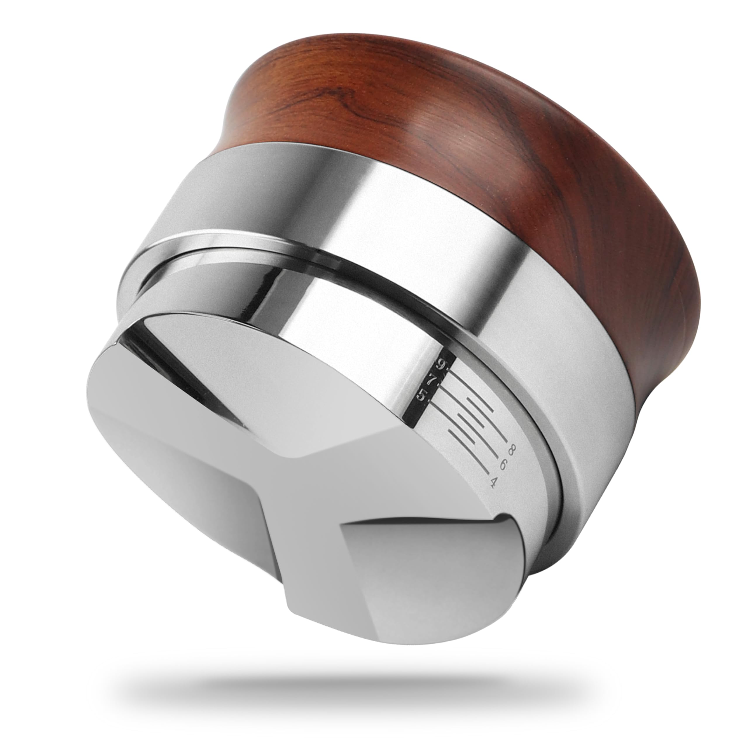 KYONANO Dalbergia Odorifera Wooden Coffee Distributor 51mm - Espresso Distributor with Adjustable Depth Scale - Coffee Distribution Tool - Fits for 51mm Delonghi Portafilter