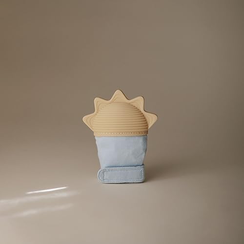 Miniatura 2 de mushie Manopla de dentición de silicona para bebés de más de 3 meses (sol) Silicona texturizada y tela sensorial con correa ajustable