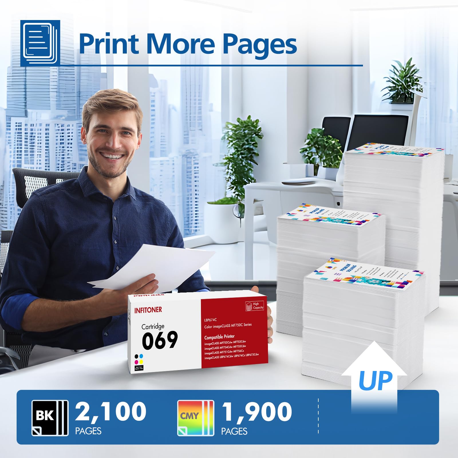 069 069H Toner Set Kompatibel für Canon I-sensys MF752Cdw MF754Cdw | ImageCLASS LBP673Cdw LBP674Cdw LBP674Cx MF751Cdw MF753Cdw MF755Cdw MF756Cx CRG-069 CRG-069H Schwarz Cyan Magenta Gelb, 4-Pack