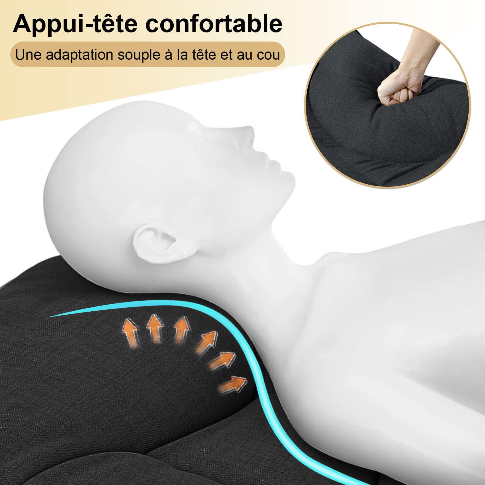 ATORPOK SHOP Lit de Camping Pliable Robuste pour Adultes,Charge Jusqu'à 200 kg, pour l'extérieur, Le Camping, Les Voyages, la Maison, etc